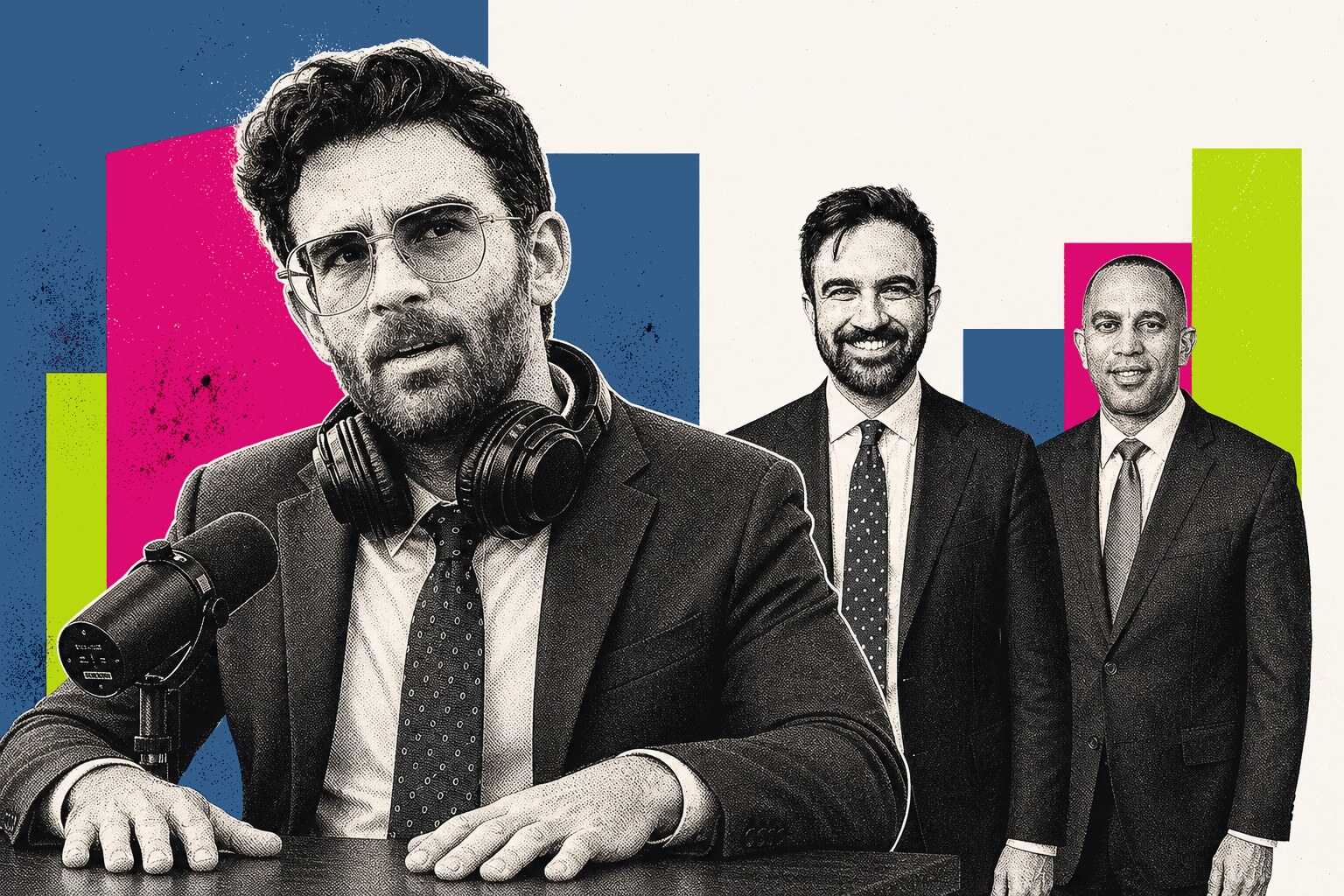 Hasan Piker, Zohran Mamdani, Hakeem Jeffries