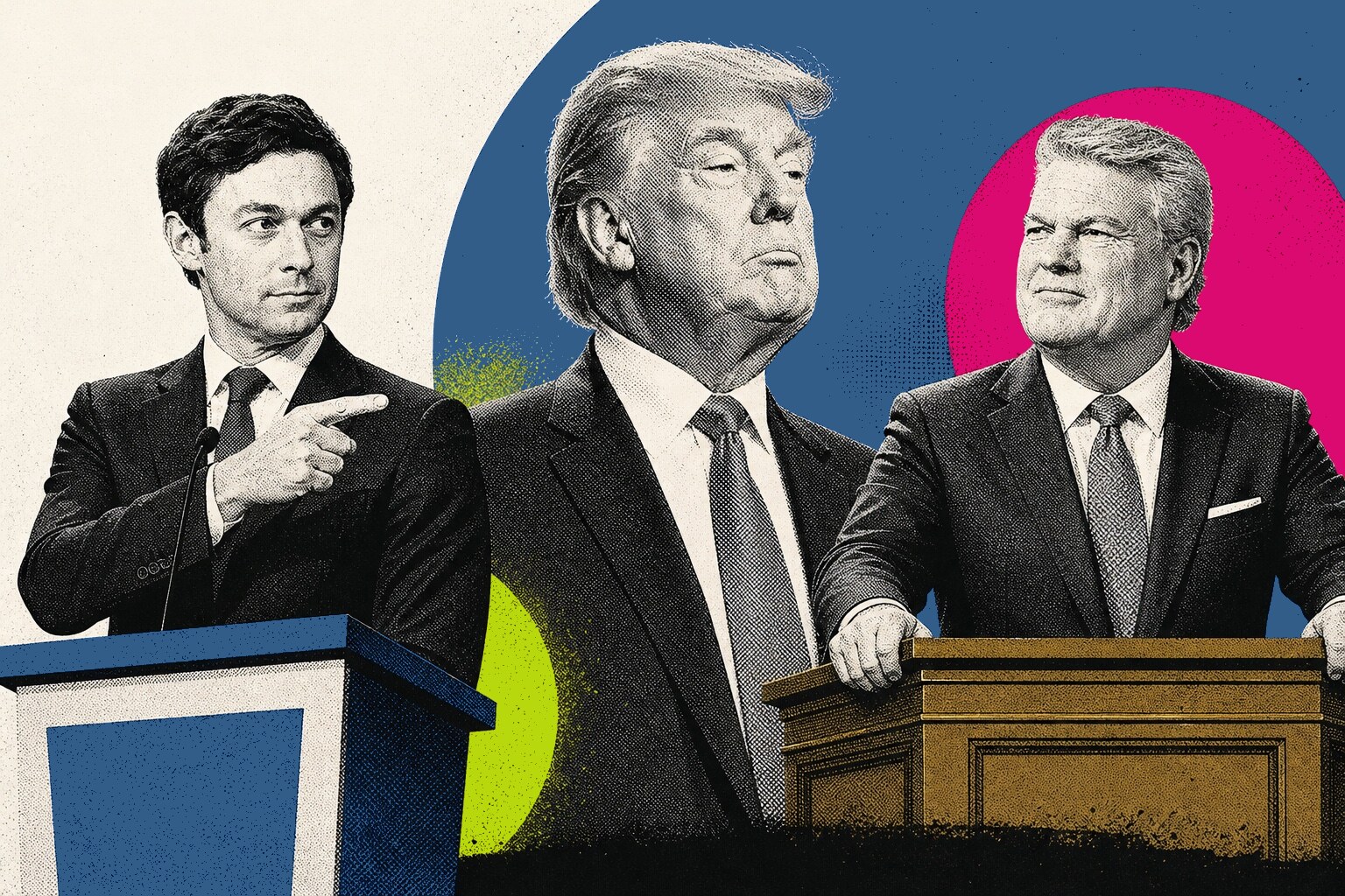 Jon Ossoff, Mike Collins, Donald Trump
