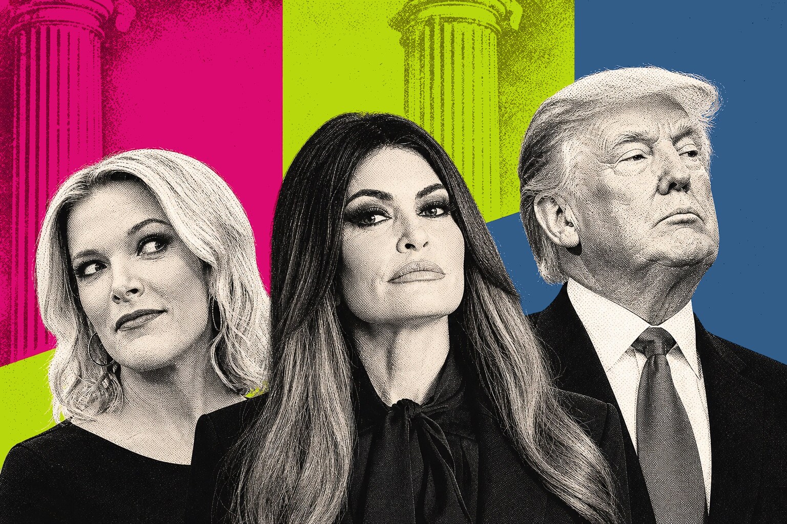 Megyn Kelly, Kimberly Guilfoyle, Donald Trump