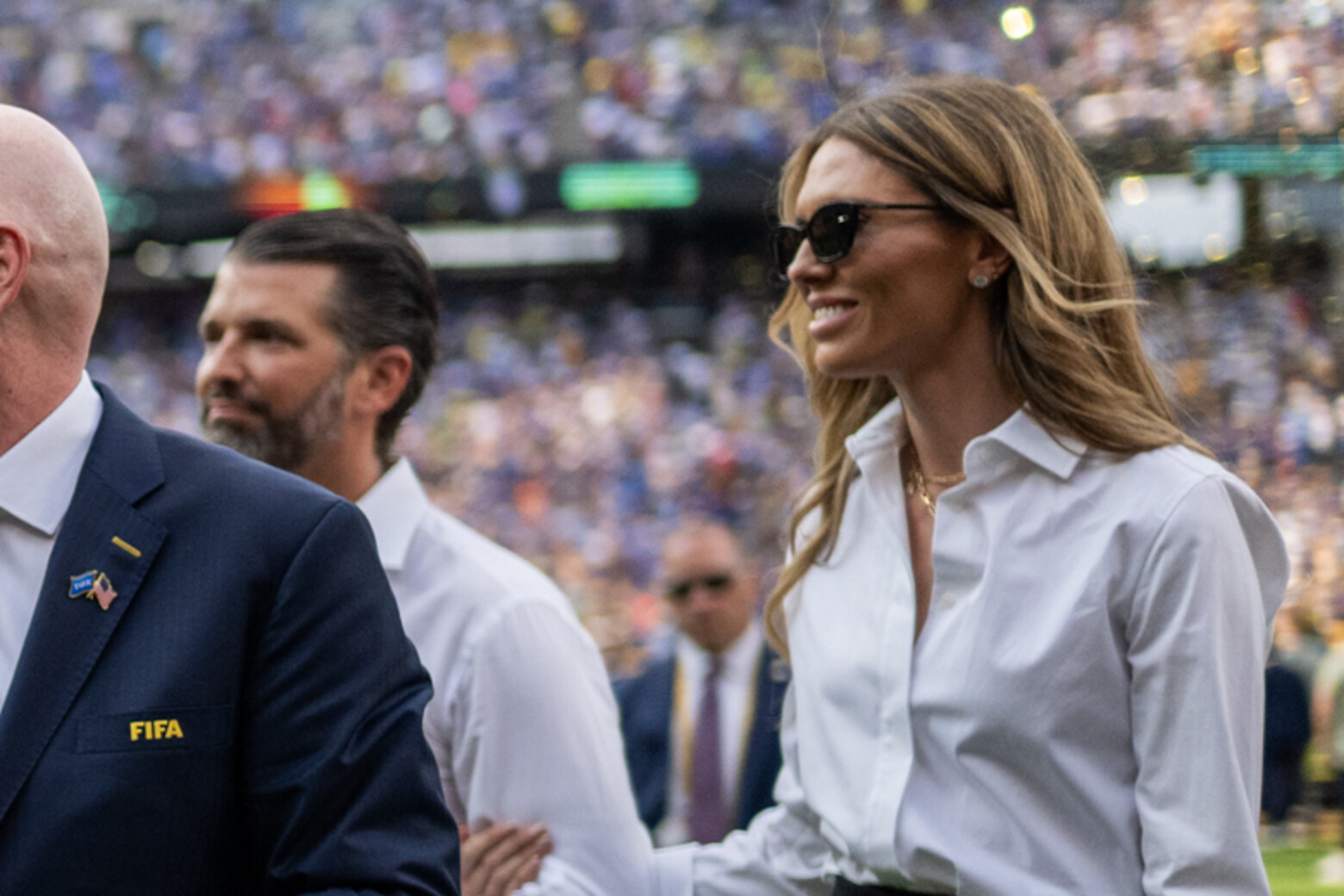 Donald Trump Jr. and Bettina Anderson at the FIFA Club World Cup final in East Rutherford, New Jersey, in July 2025. Photo: Daniel Torok, The White House, public domain (cropped).