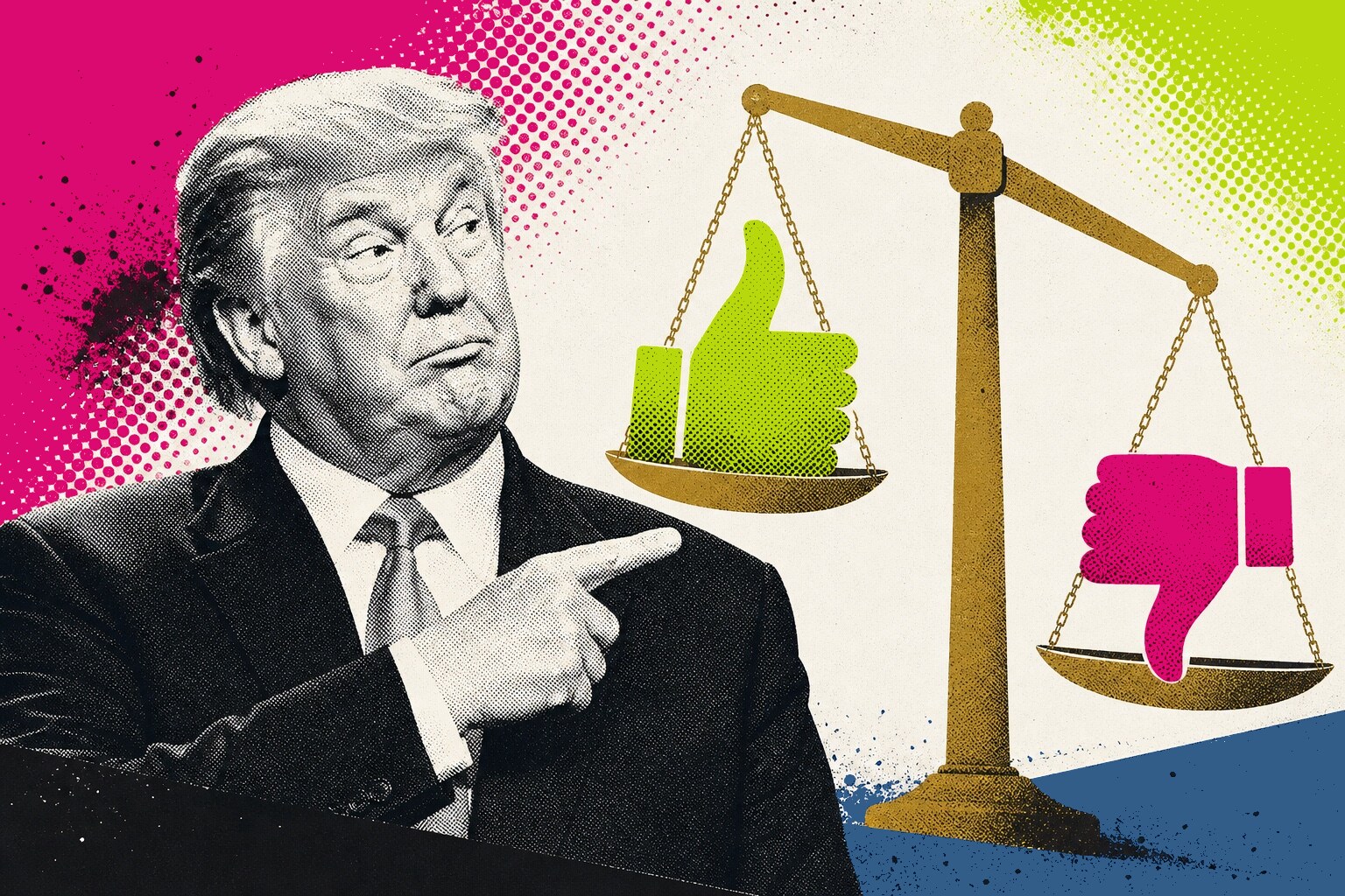 Donald Trump weighing approval against disapproval